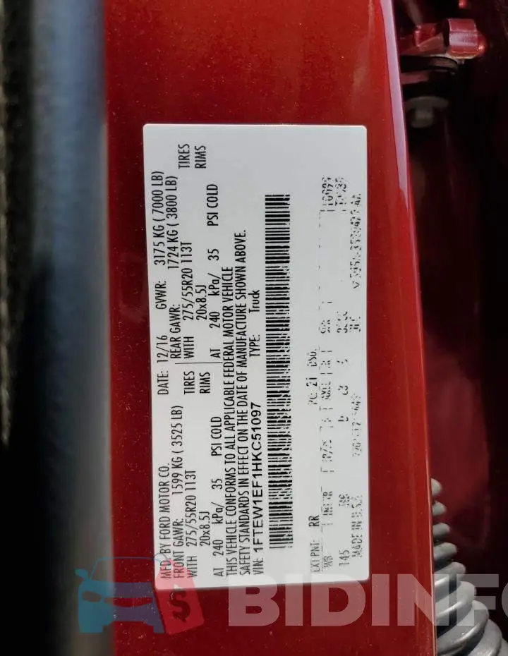 1FTEW1EF1HKC51097 Photo# 12