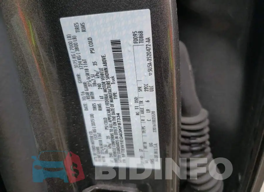 1FTEW1EG4GKF87334 Photo# 12