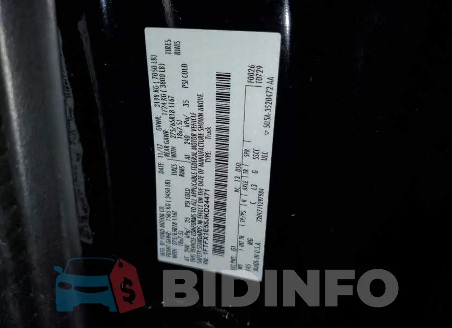 1FTFX1E55JKD24471 Photo# 12