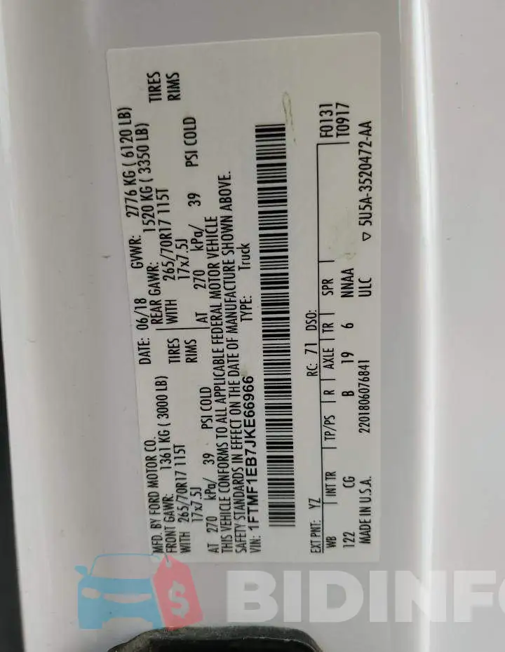 1FTMF1EB7JKE66966 Photo# 12
