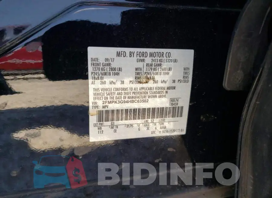 2FMPK3G94HBC63502 Photo# 13