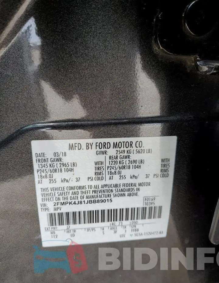 2FMPK4J81JBB89015 Photo# 13