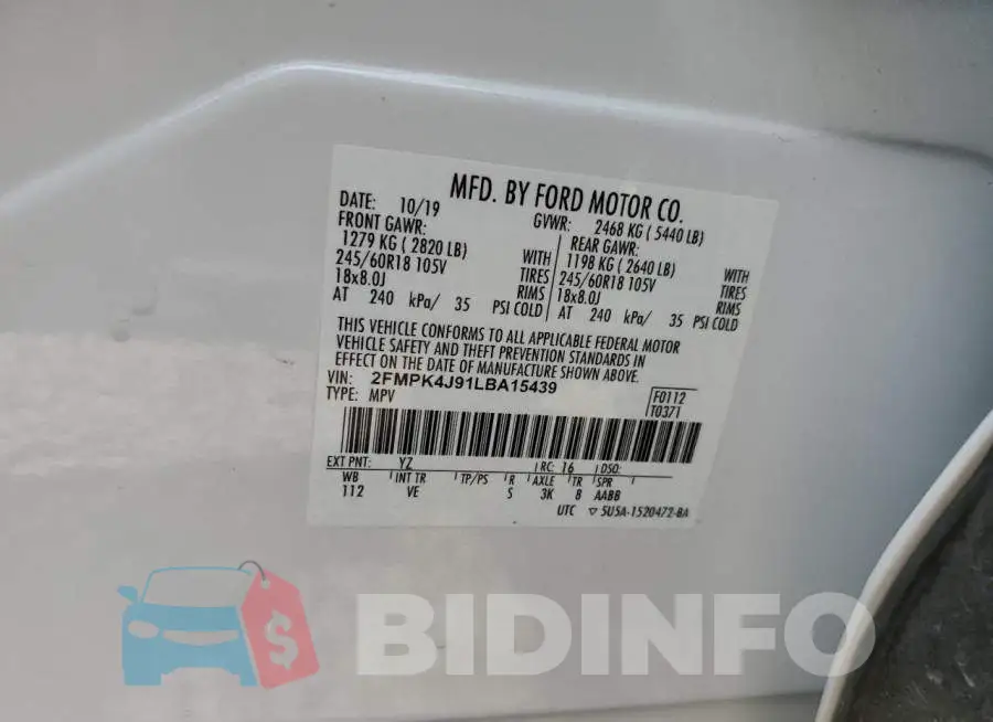 2FMPK4J91LBA15439 Photo# 13