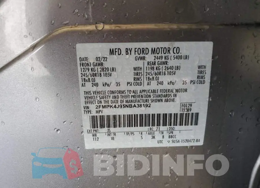 2FMPK4J95NBA38192 Photo# 14