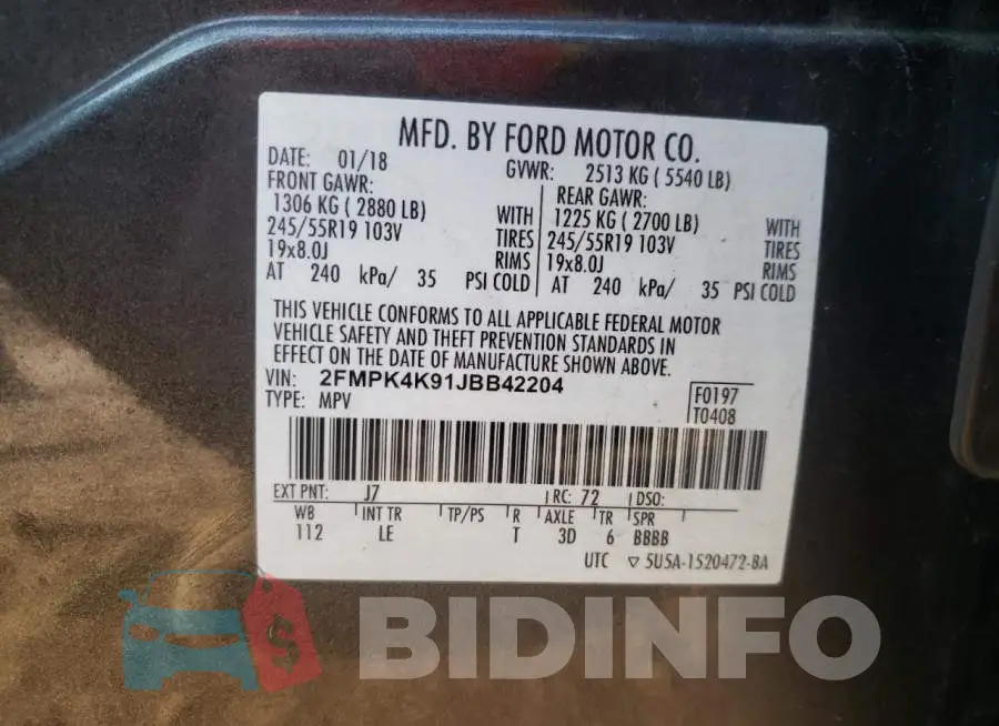 2FMPK4K91JBB42204 Photo# 13
