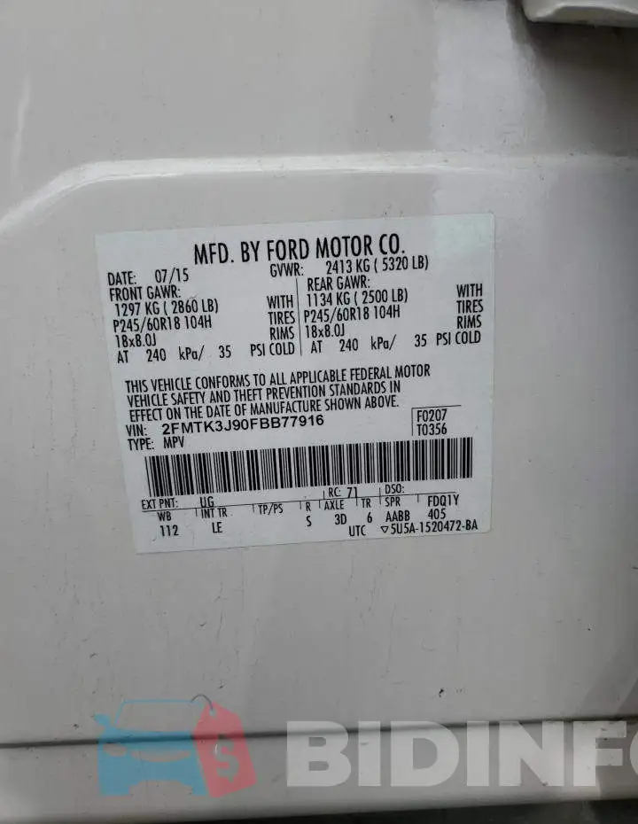 2FMTK3J90FBB77916 Photo# 14