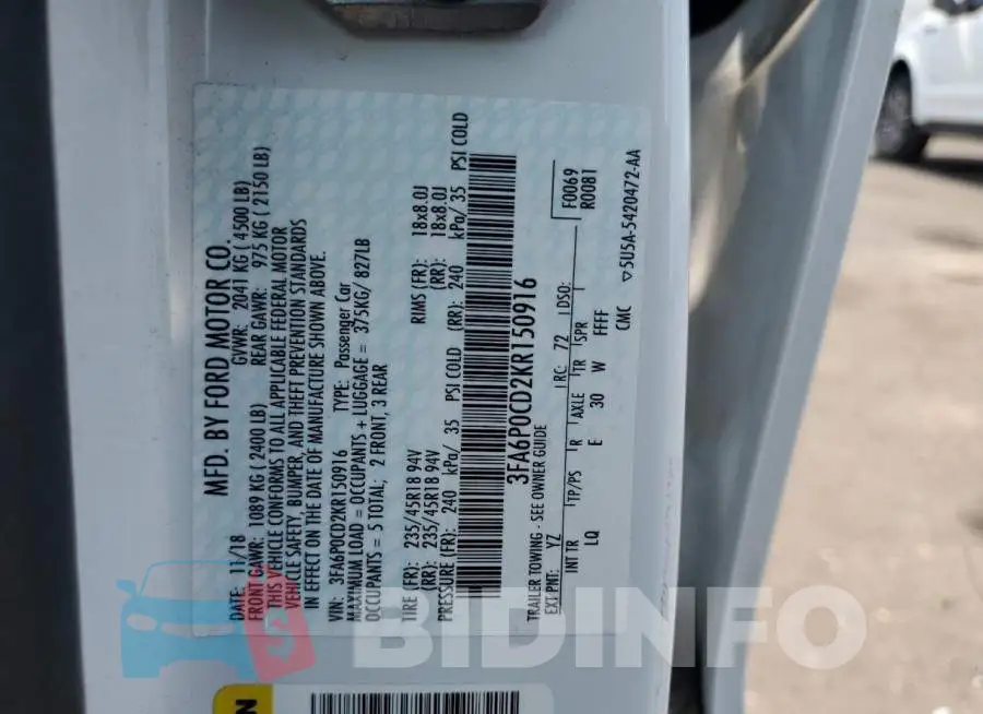 3FA6P0CD2KR150916 Photo# 12