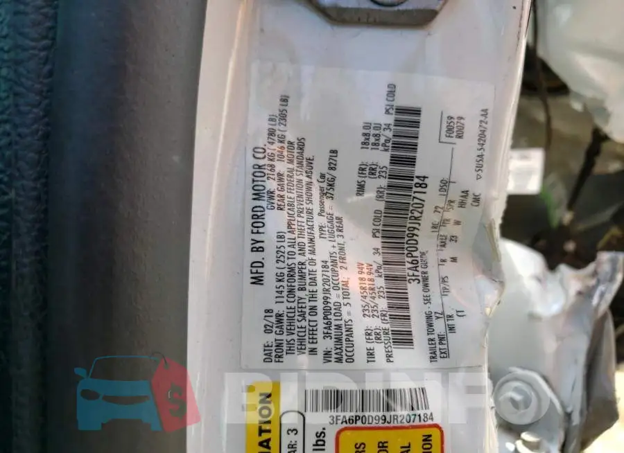 3FA6P0D99JR207184 Photo# 12