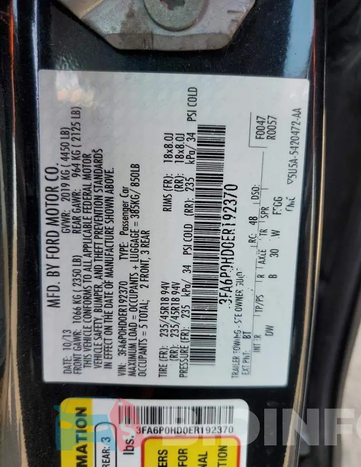 3FA6P0HD0ER192370 Photo# 12