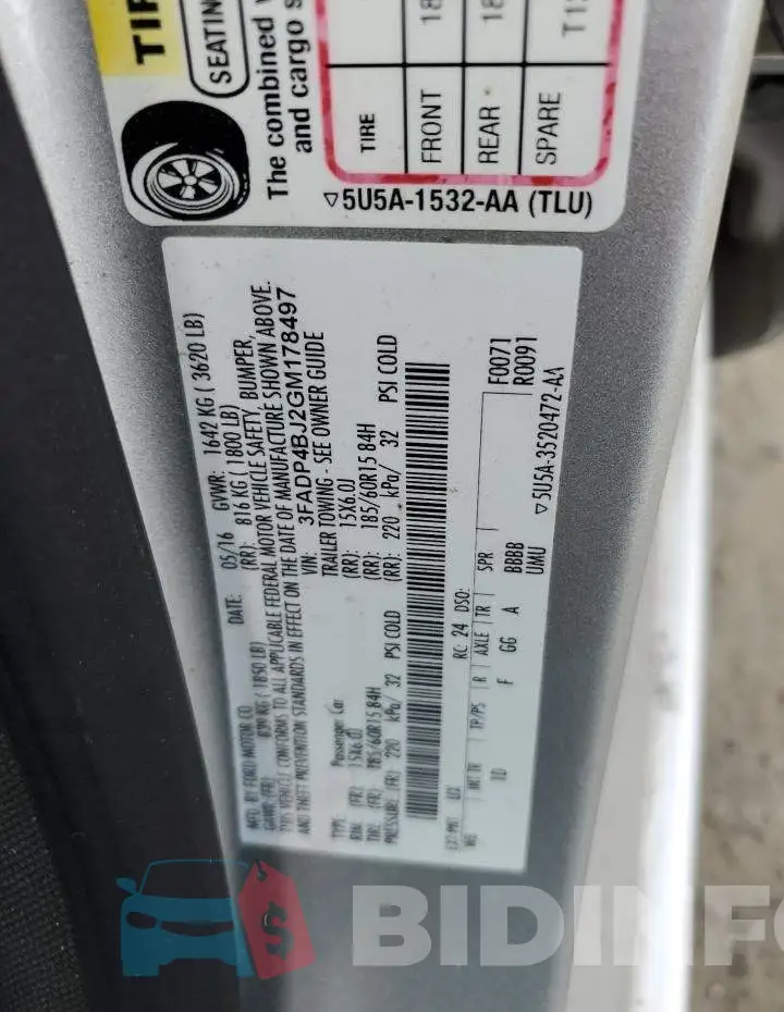 3FADP4BJ2GM178497 Photo# 12
