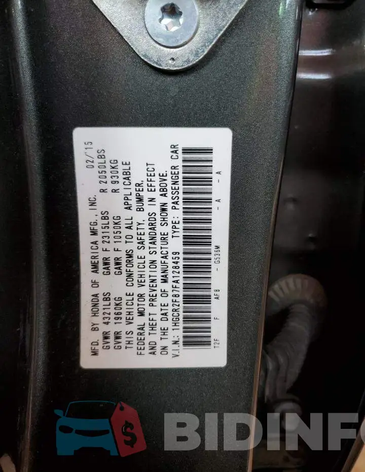 1HGCR2F87FA128459 Photo# 12