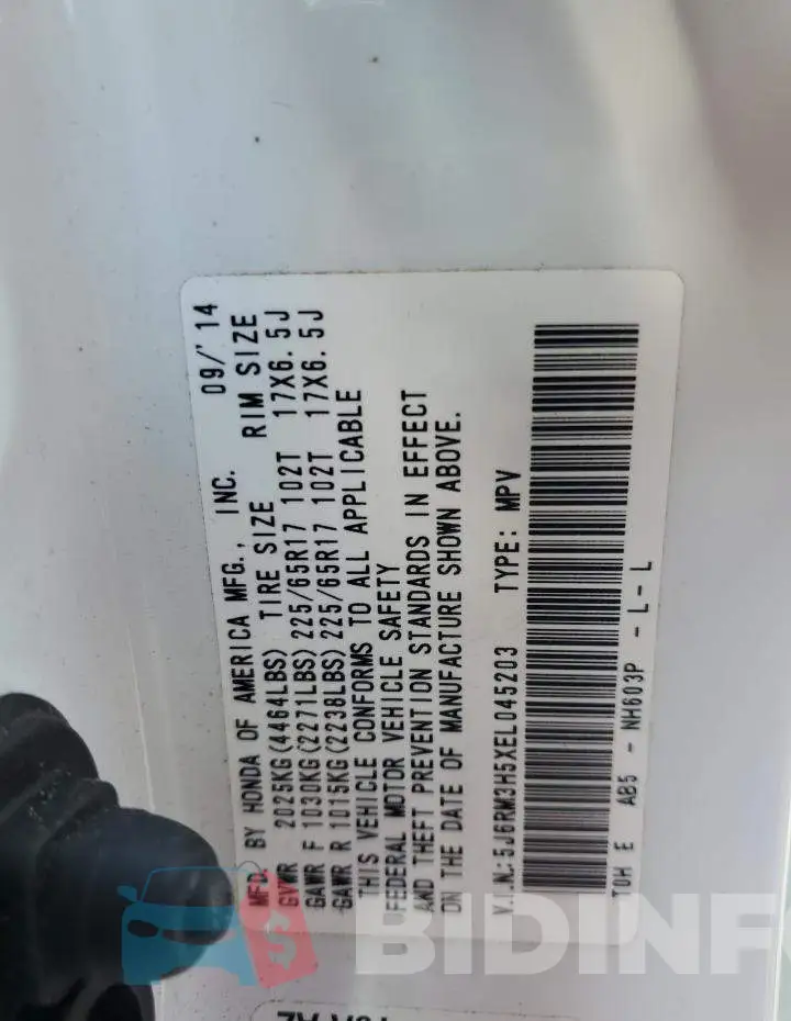 5J6RM3H5XEL045203 Photo# 12
