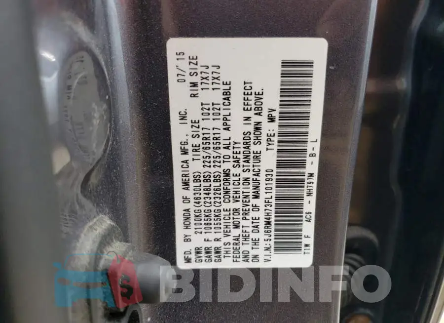 5J6RM4H73FL101930 Photo# 12