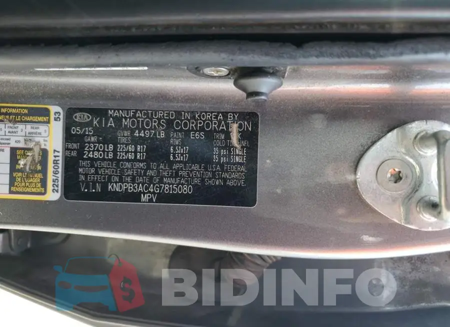 KNDPB3AC4G7815080 Photo# 13