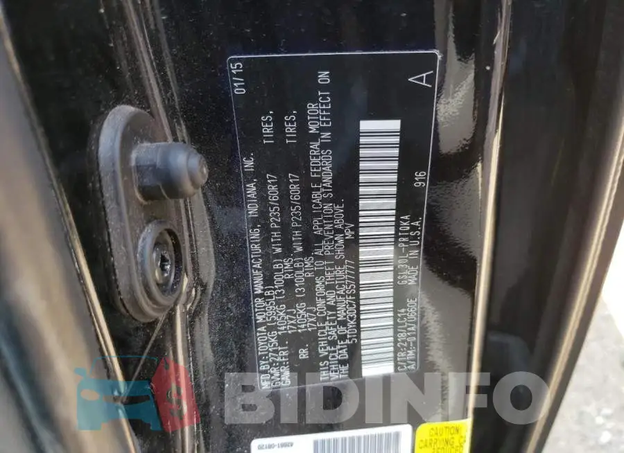 5TDYK3DC7FS577777 Photo# 12