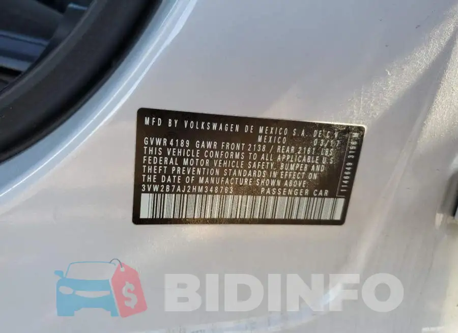 3VW2B7AJ2HM348763 Photo# 12