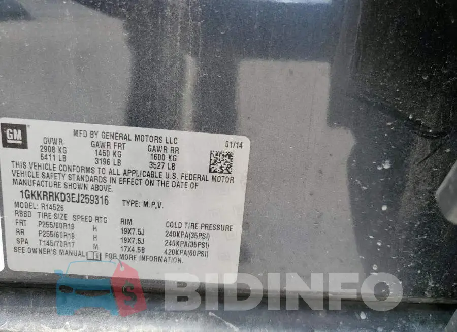 1GKKRRKD3EJ259316 Photo# 13
