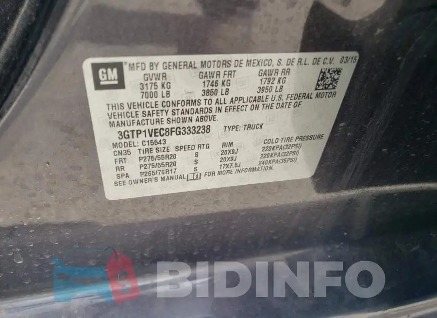 3GTP1VEC8FG333238 Photo# 12