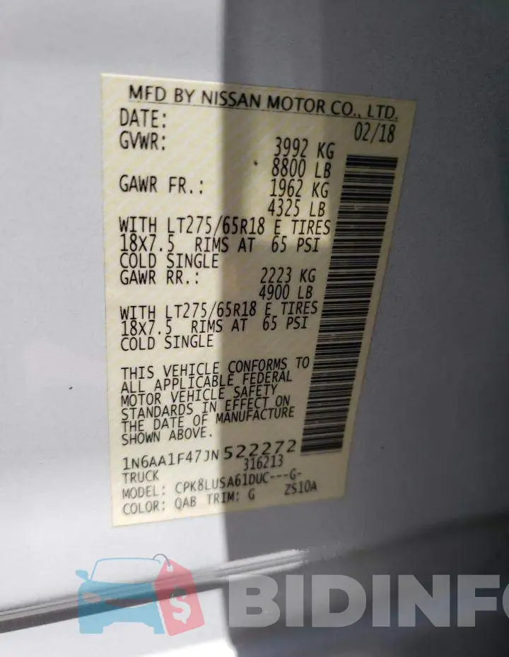 1N6AA1F47JN522272 Photo# 13