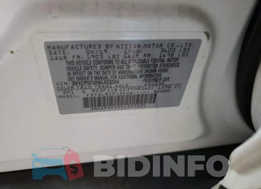 3N1CP5CU5KL523334 Photo# 13