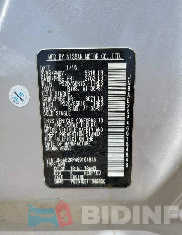 JN8AE2KP4G9154846 Photo# 14