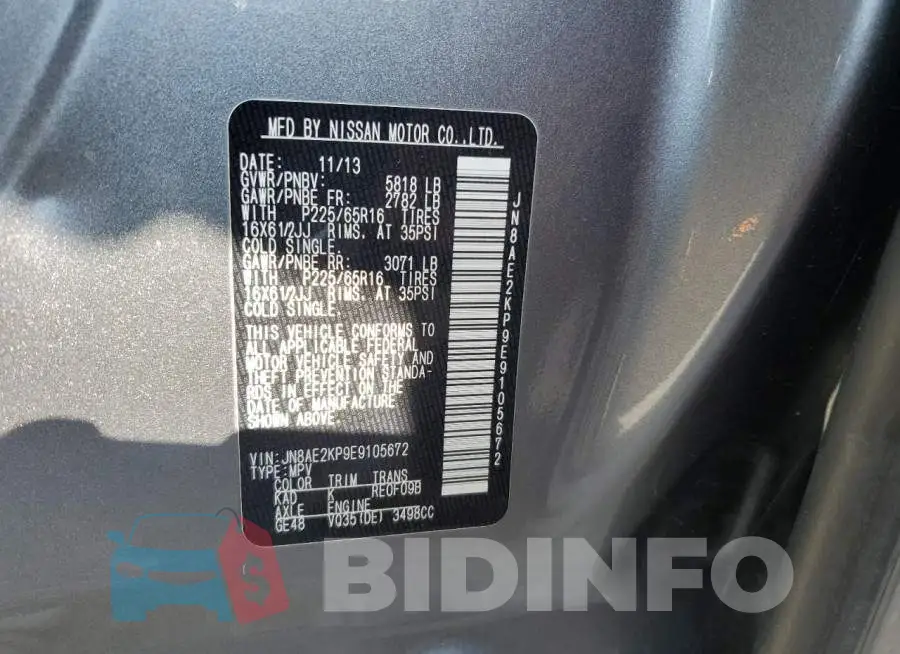 JN8AE2KP9E9105672 Photo# 12