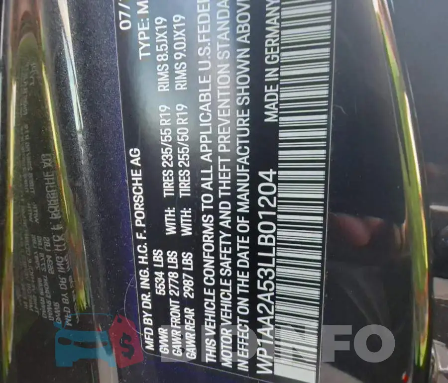 WP1AA2A53LLB01204 Photo# 10