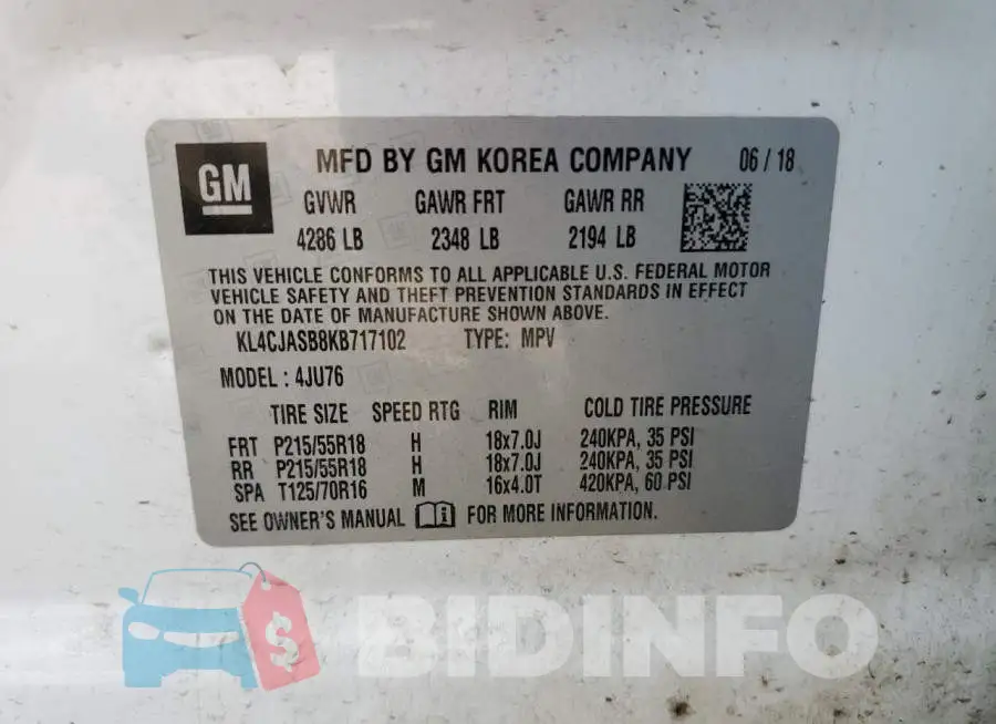 KL4CJASB8KB717102 Photo# 12
