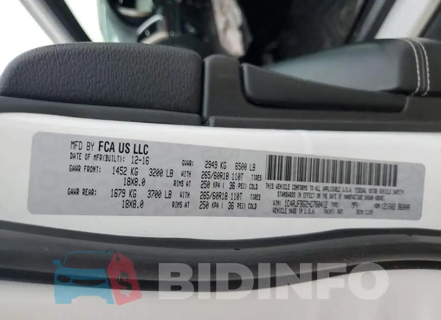 1C4RJFBG2HC760412 Photo# 13