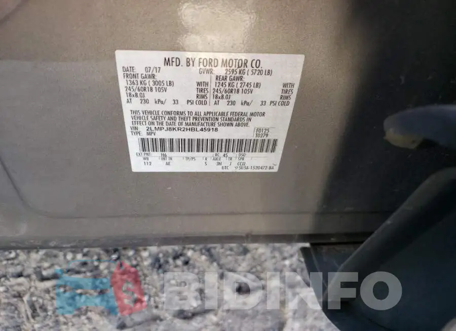 2LMPJ8KR2HBL45918 Photo# 12