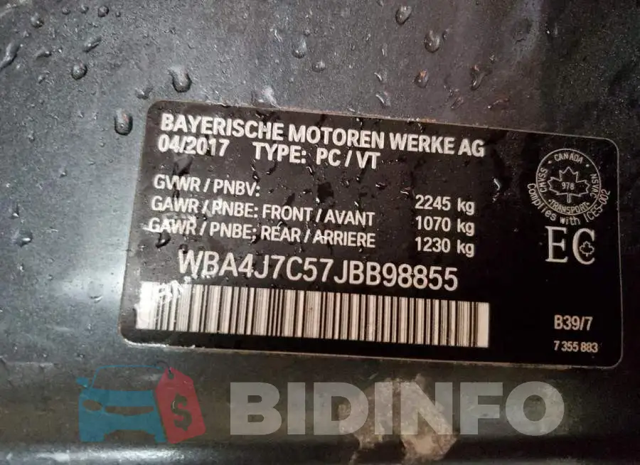 WBA4J7C57JBB98855 Photo# 12