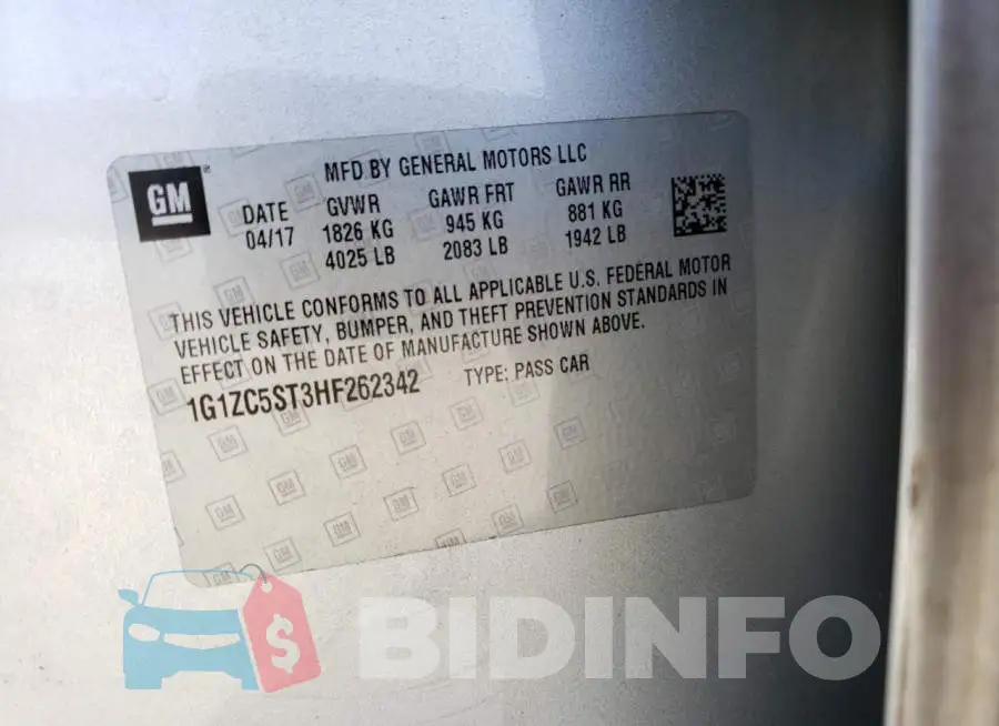1G1ZC5ST3HF262342 Photo# 12
