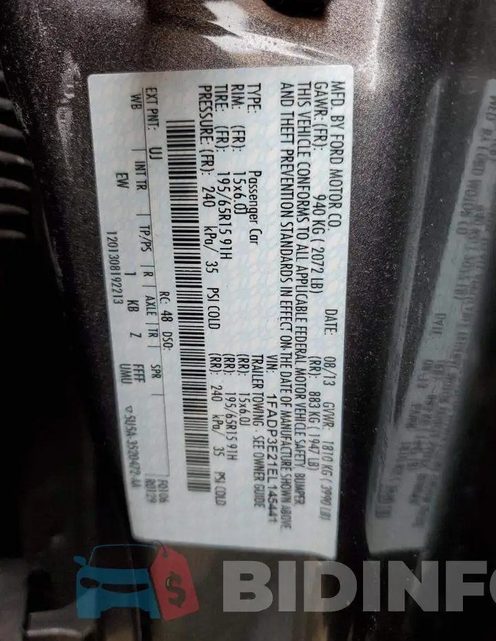 1FADP3E21EL145441 Photo# 12