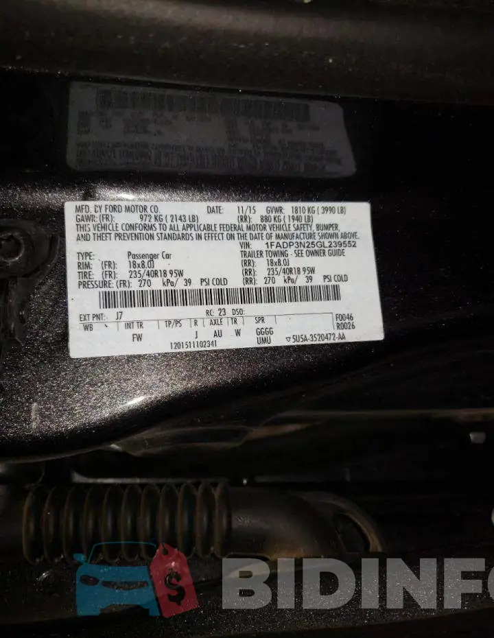 1FADP3N25GL239552 Photo# 10