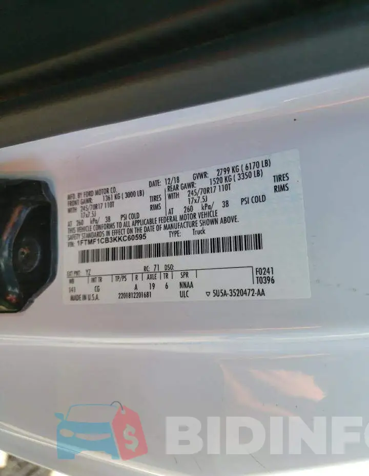 1FTMF1CB3KKC60595 Photo# 12
