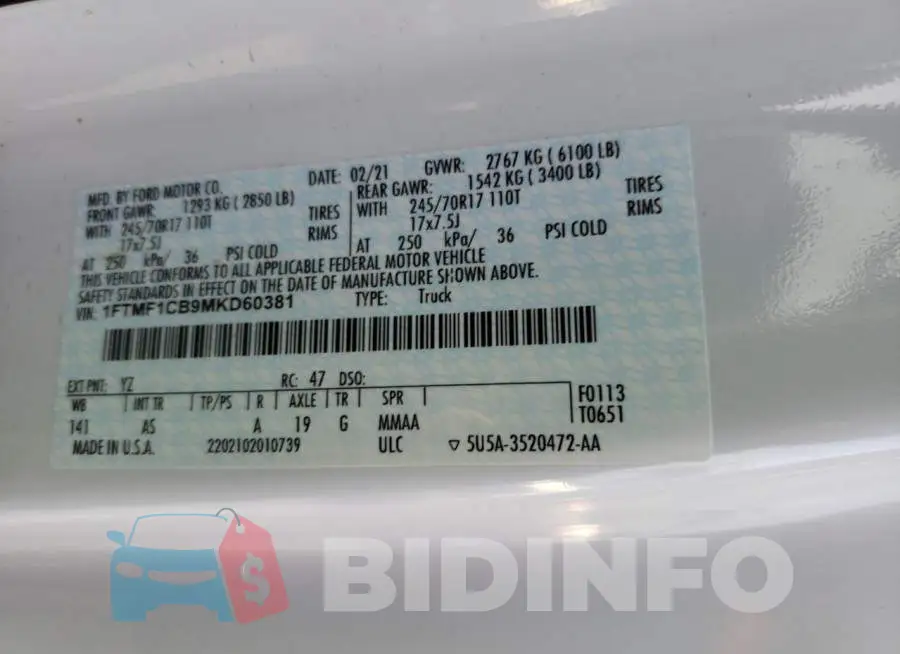 1FTMF1CB9MKD60381 Photo# 12