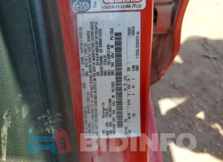 3FADP4BE8FM160412 Photo# 12