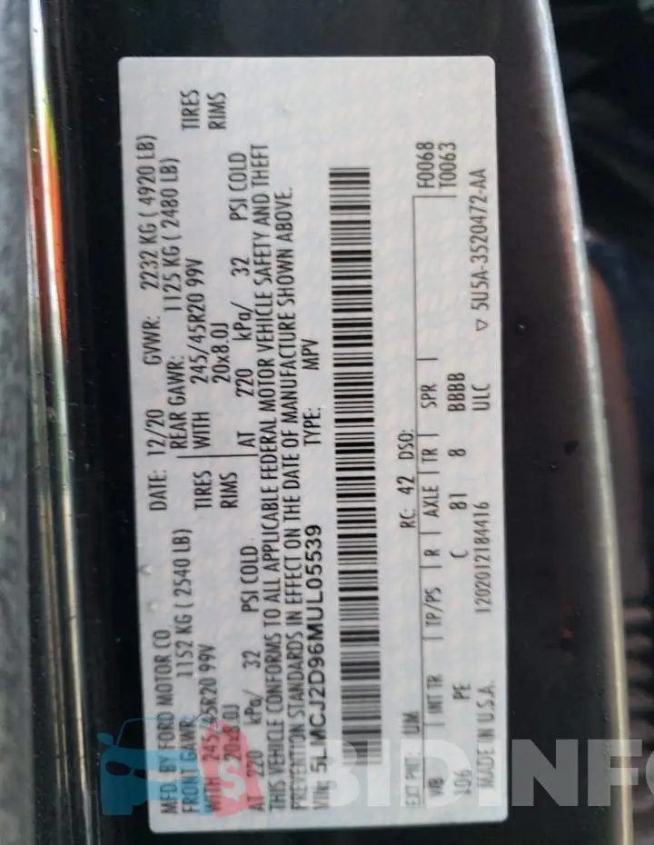 5LMCJ2D96MUL05539 Photo# 13