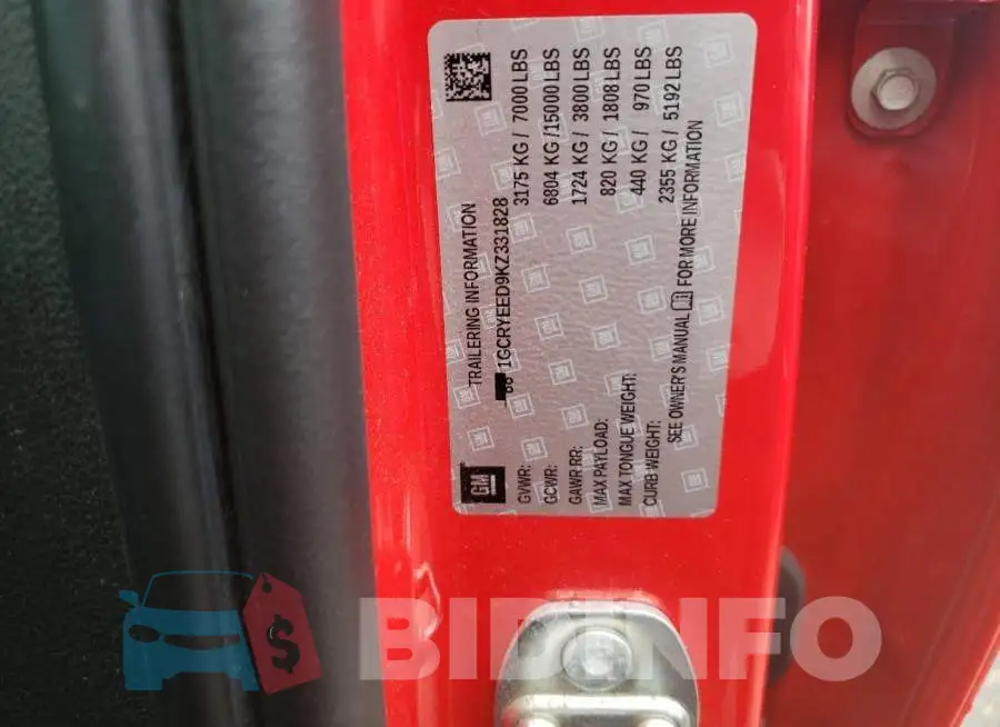 1GCRYEED9KZ331828 Photo# 12