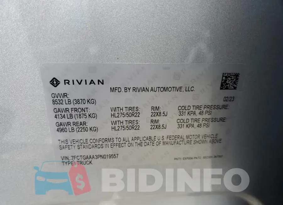 7FCTGAAA3PN019557 Photo# 12