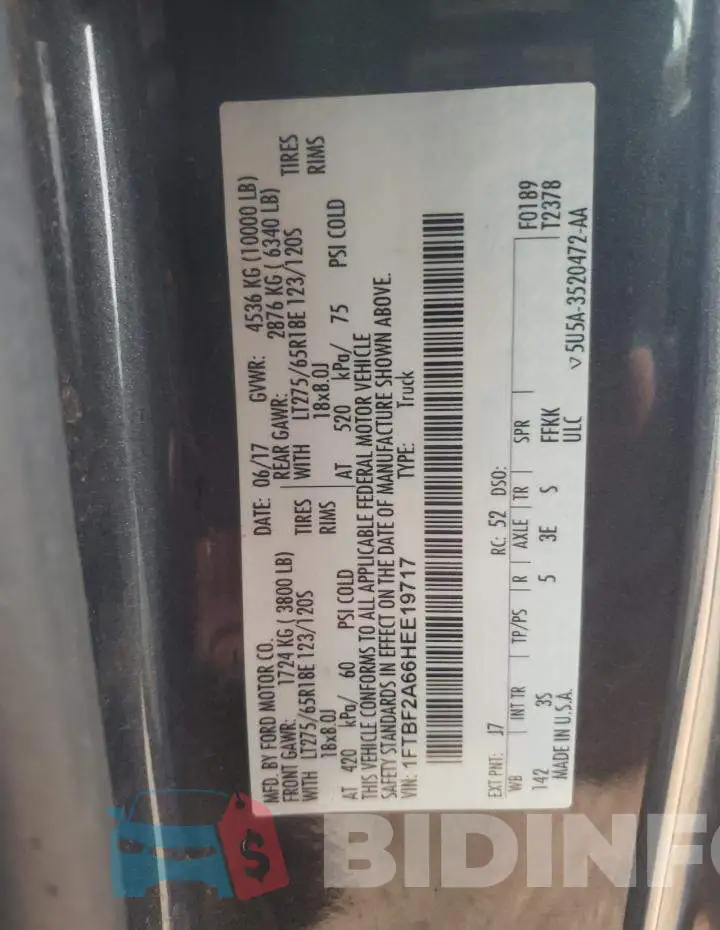 1FTBF2A66HEE19717 Photo# 12