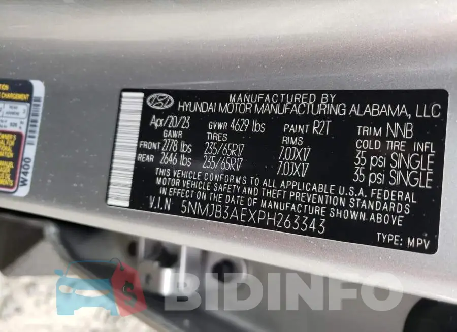 5NMJB3AEXPH263343 Photo# 13
