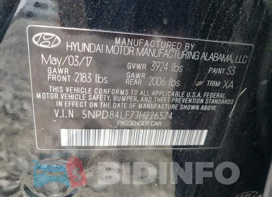 5NPD84LF7JH226574 Photo# 12