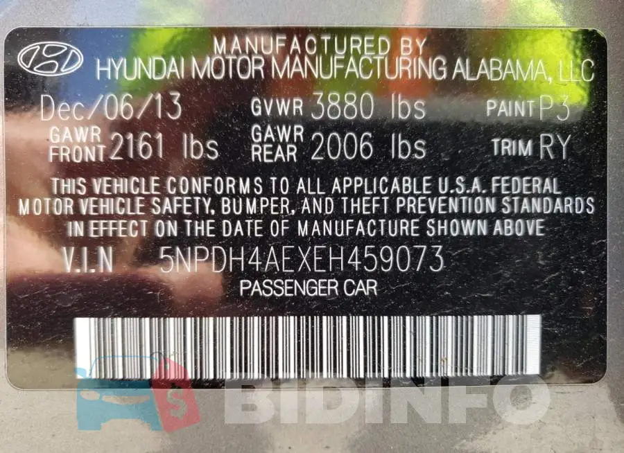 5NPDH4AEXEH459073 Photo# 13
