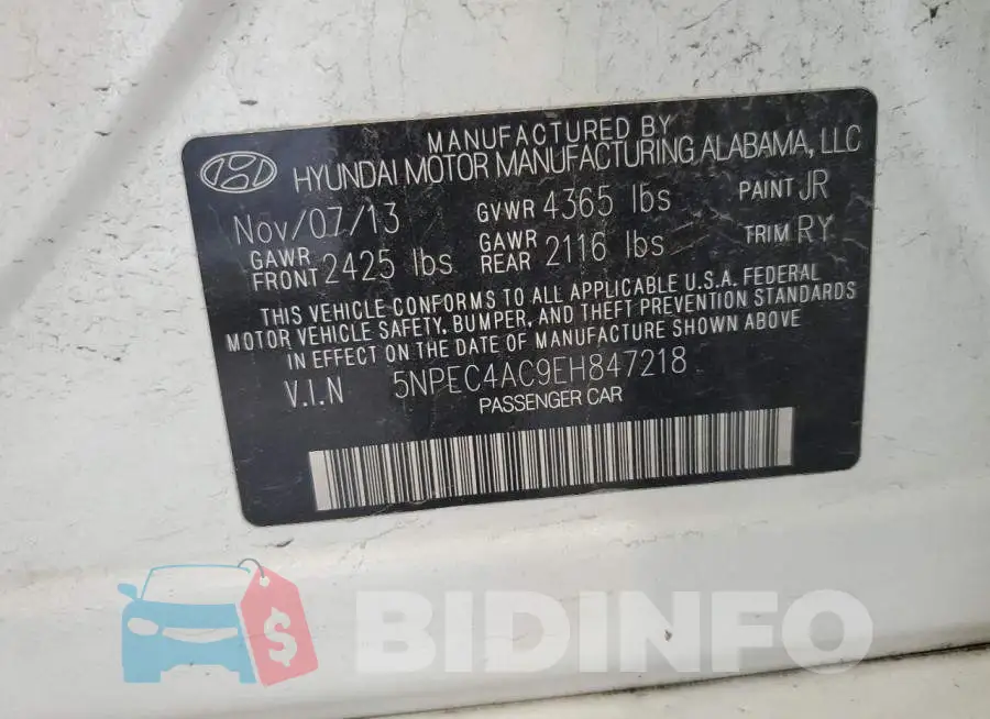 5NPEC4AC9EH847218 Photo# 12