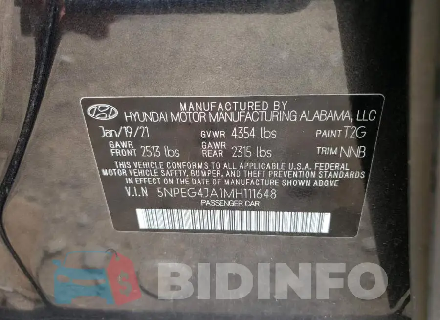 5NPEG4JA1MH111648 Photo# 13