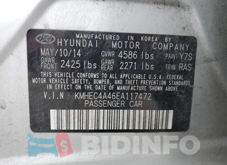 KMHEC4A46EA117472 Photo# 12