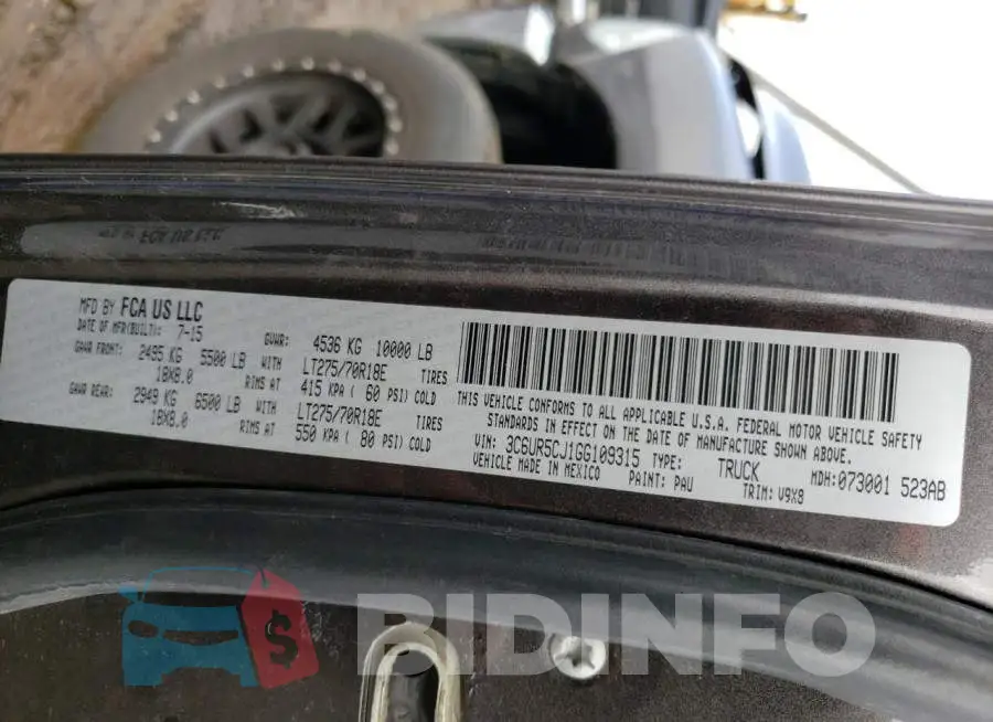 3C6UR5CJ1GG109315 Photo# 12