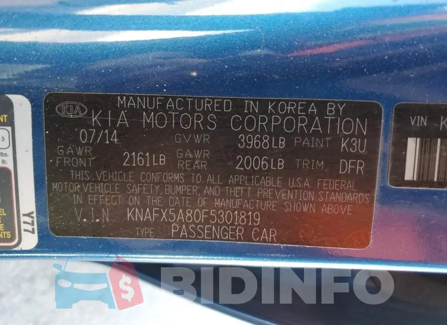 KNAFX5A80F5301819 Photo# 13