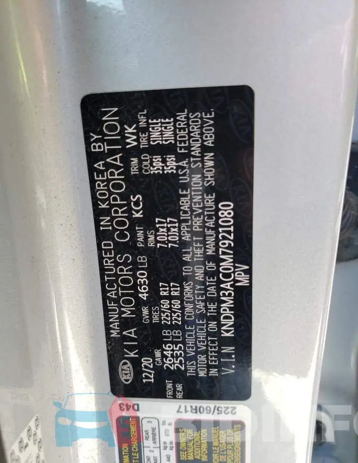 KNDPM3AC0M7921080 Photo# 12
